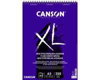 Bloc à dessin Canson XL Multitechniques liquides A3 30 feuilles 250g ultra blanc