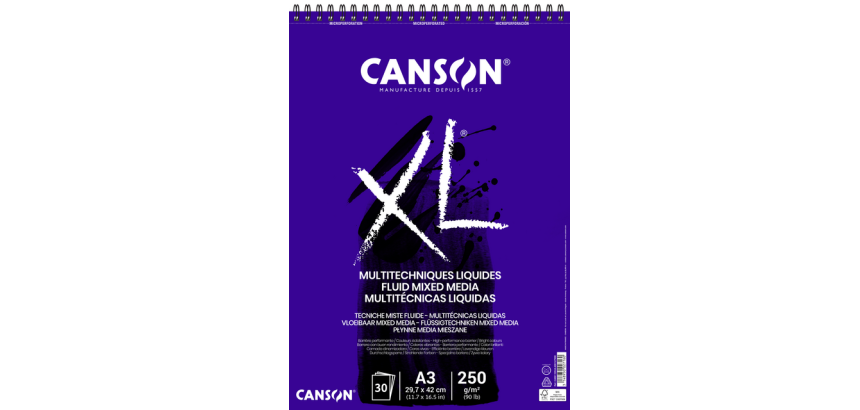 Canson XL Multitechniques Liquid Drawing Pad A3 30 Sheets 250g Ultra White
