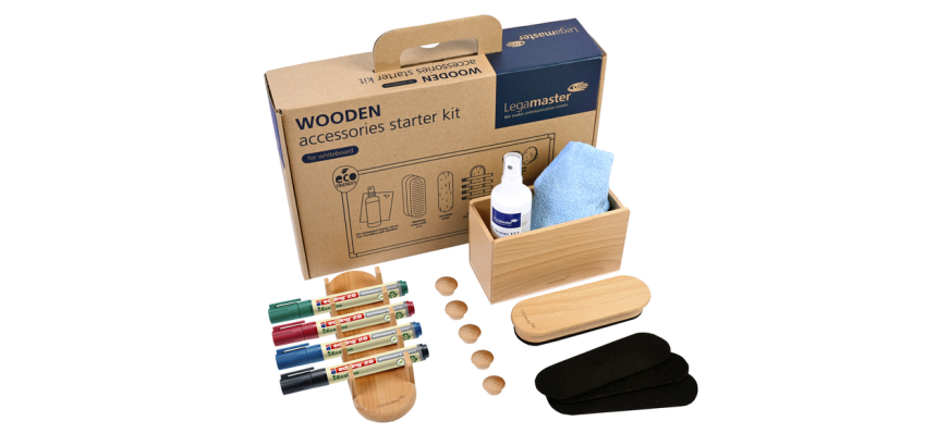 Kit Starter accessoires tableau blanc Legamaster WOODEN 17 pièces