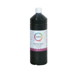 Plakkaatverf Qrea zwart 1000ml