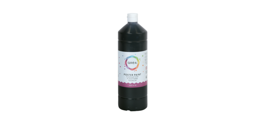 Plakkaatverf Qrea zwart 1000ml
