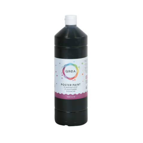 Plakkaatverf Qrea zwart 1000ml