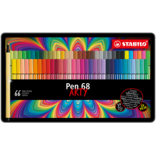 Viltstift STABILO Pen 68 Arty medium assorti blik à 66 stuks