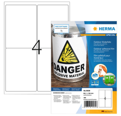 Etiquette HERMA 9539 99,1x139mm résistante aux intempéries blanc 160pcs