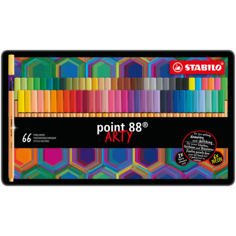 Fineliner STABILO point 88/66 Arty Fin boîte 66 pièces