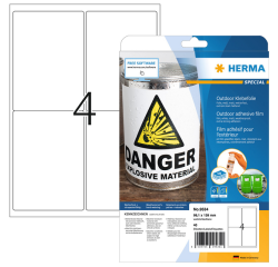 Etiquette HERMA 9534 99,1x139mm résistante aux intempéries blanc 40pcs