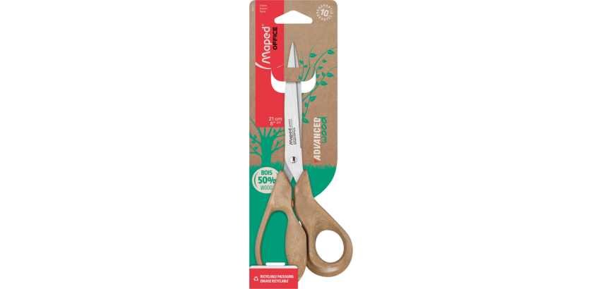 Maped Office Advanced Wood Scissors 21cm Brown