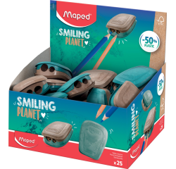 Taille-crayon Maped Smiling Planet 2 trous présentoir 25 pièces
