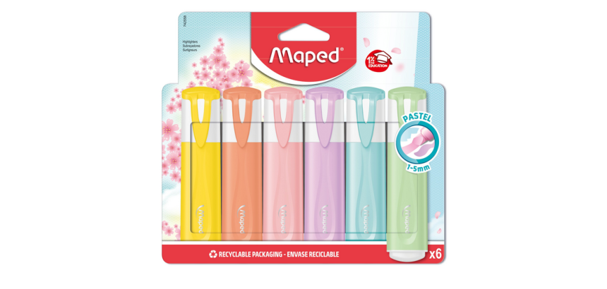 Surligneur Maped set 6 couleurs pastel