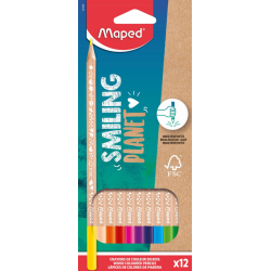 Crayon de couleur Maped Smiling Planet boîte 12 couleurs