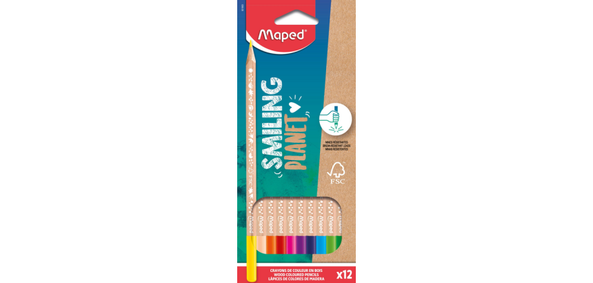 Maped Smiling Planet colored pencil set 12 colors