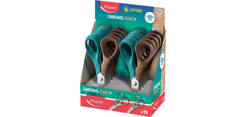 Maped Smiling Planet Scissors 12cm Left-handed Display 10 Assorted Pieces