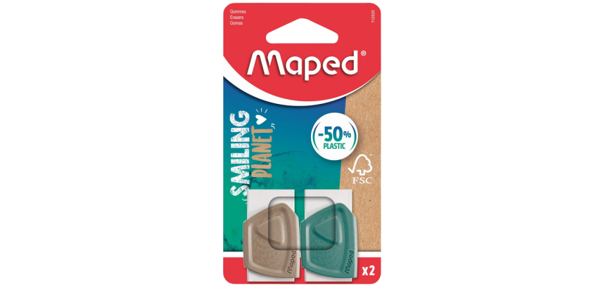 Maped Smiling Planet Eraser blister pack 2 pieces