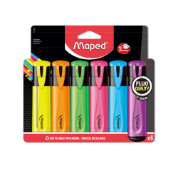 Markeerstift Maped set à 6 standaard kleuren