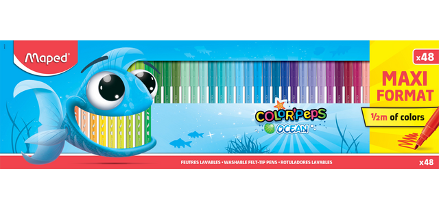 Maped Color'Peps Ocean Fasermaler, 48 Farben Box