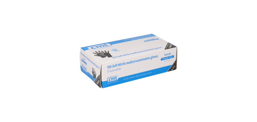 Gant jetable CMT nitrile soft S noir 100 pièces