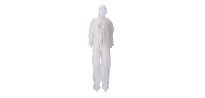 Zipped coverall CMT PP nonwoven XL white 50 pieces