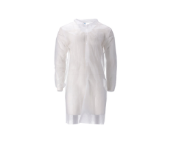 Blouse visiteur CMT PP non-tissé longue bouton pression 104cm L blanc 100 pièces