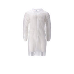 Blouse visiteur CMT PP non-tissé longue bouton pression 104cm L blanc