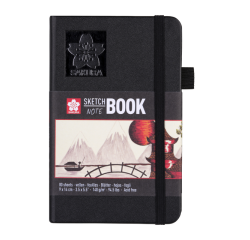 Carnet de croquis Sakura 90x140mm 140g 80 feuilles blanches noir