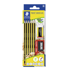 Crayon Stadtler Noris HB blister 6 pièces avec gomme et taille-Crayon gratuit