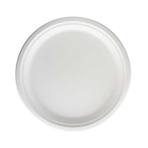 Bord IEZZY 260mm suikerriet PFAS-vrij wit 50 stuks wit