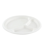 IEZZY Plate Ø260mm 3 compartments white sugarcane 50 pieces