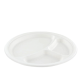 Assiette IEZZY 260mm 3 compartiments canne à sucre sans PFAS blanc 50 pièces