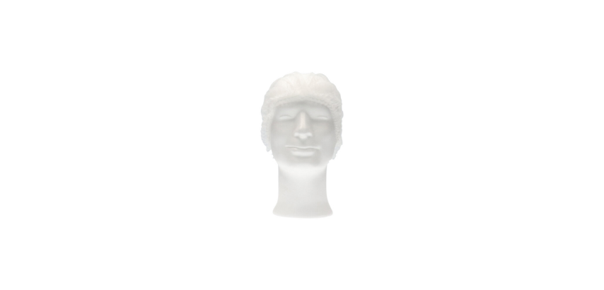 Non-woven CMT clip cap L 53cm PP white 100 pieces