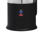 Inventum 240ml black milk frother with stainless steel