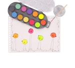 Waterverfset Bruynzeel Kids met penseel set à 12 metallic- en neonkleuren