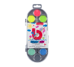 Waterverfset Bruynzeel Kids met penseel set à 12 metallic- en neonkleuren