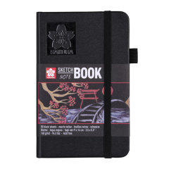Carnet de croquis Sakura 90x140mm 140g 80 feuilles noires noir