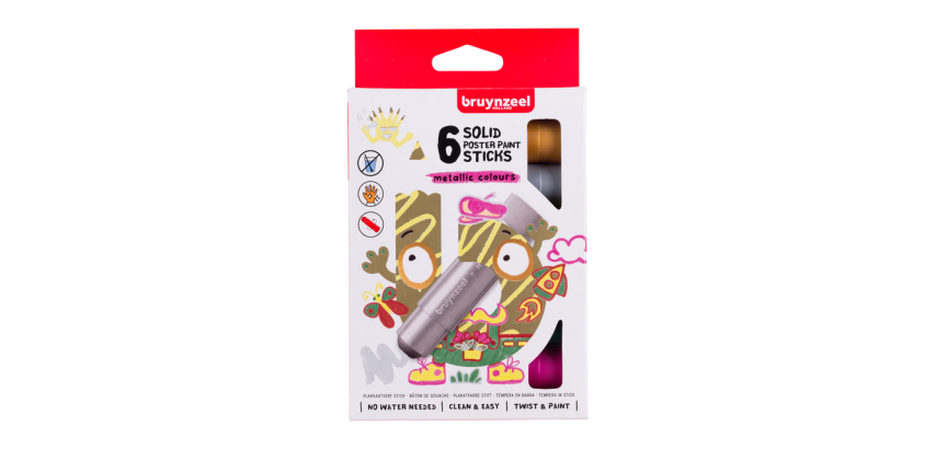 Bruynzeel Gouache-Stifte Kids Set 6 Metallic-Farben