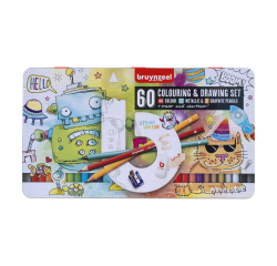 Set dessin Bruynzeel Creatives jeune artiste boîte 60 pièces