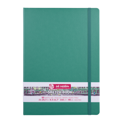 Schetsboek Talens Art Creation 80 witte vellen 140gr 210x297mm woudgroen