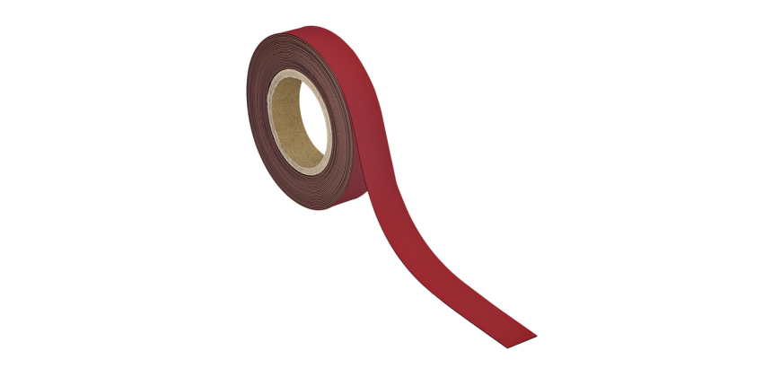 Magnetic marking tape MAUL erasable 10mx30mmx1mm red