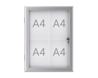 Buiten- binnenvitrine wand MAULexcite whiteboard 4xA4 met slot