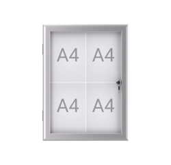 Vitrine murale intérieur/extérieur MAULexcite tableau blanc 4x A4 avec serrure