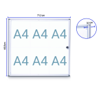 Vitrine murale intérieur MAULextraslim tableau blanc 6x A4 avec serrure