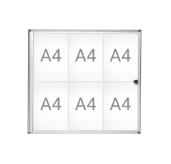 Vitrine murale intérieur MAULextraslim tableau blanc 6x A4 avec serrure