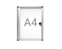 Wall-mounted indoor display case MAULextraslim whiteboard 1x A4 with lock