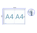 Vitrine murale intérieur MAULextraslim tableau blanc 2x A4 avec serrure