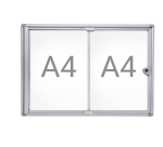 Vitrine murale intérieur MAULextraslim tableau blanc 2x A4 avec serrure