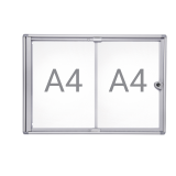 Wall-mounted interior display case MAULextraslim whiteboard 2x A4 with lock