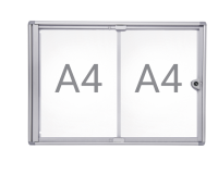 Vitrine murale intérieur MAULextraslim tableau blanc 2x A4 avec serrure