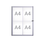 Vitrine murale intérieur MAULextraslim tableau blanc 4x A4 avec serrure