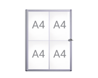 Vitrine murale intérieur MAULextraslim tableau blanc 4x A4 avec serrure