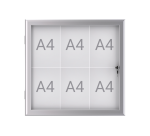 Indoor/Outdoor Wall Display Case MAULexcite Whiteboard 6x A4 with Lock