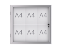 Vitrine murale intérieur/extérieur MAULexcite tableau blanc 6x A4 avec serrure
